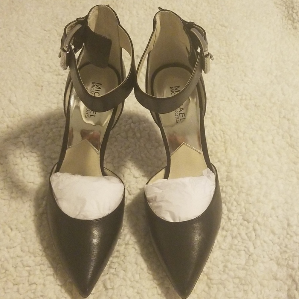 Michael Kors Black Brinkley Ankle Strap Heels